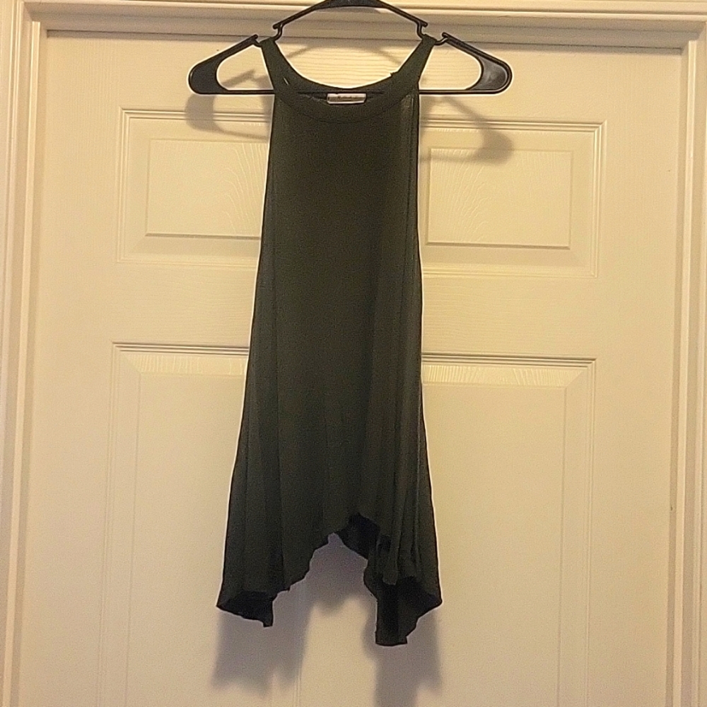 Women's Olive Green Long Tank